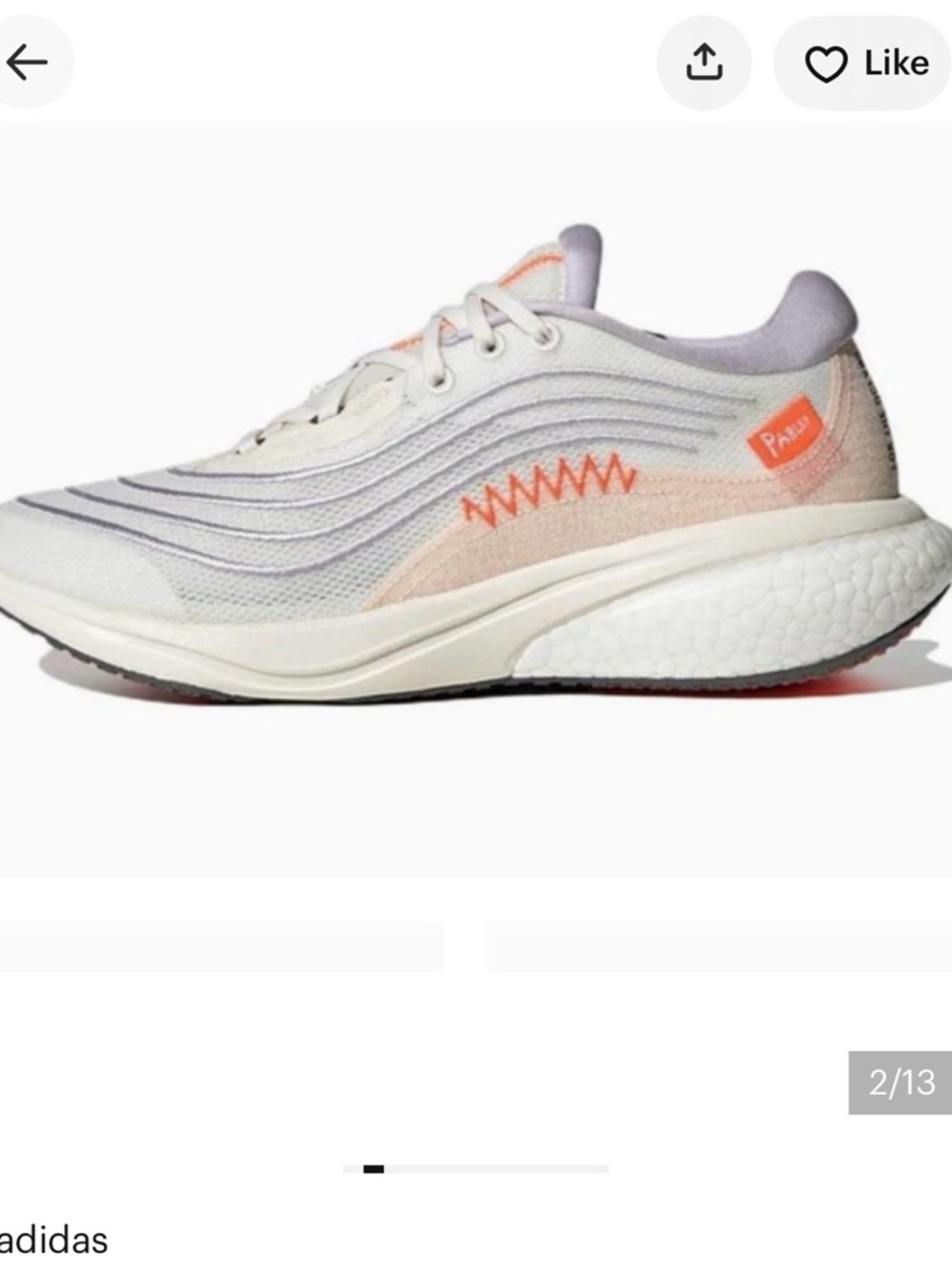 adidas Supernova 2.0x Parley Non Dyed Silver Dawn W Running Shoes